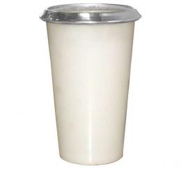 POLYETHYLENE CONTAINER WITH STAINLESS STEEL RING